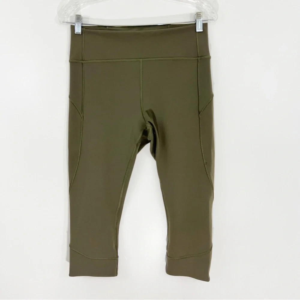 Lululemon In Movement Crop Everlux Legging In Sage Size 10